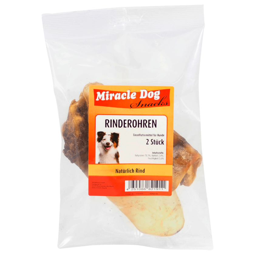 Miracle Dog Snacks Rinderohren 2 Stück